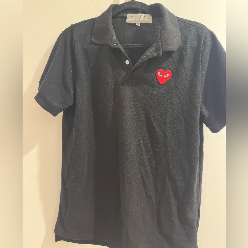Comme De Garçon Play Heart Polo